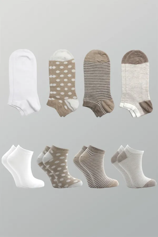 Chaussettes courtes en coton pour femmes, colorées, lot de 4