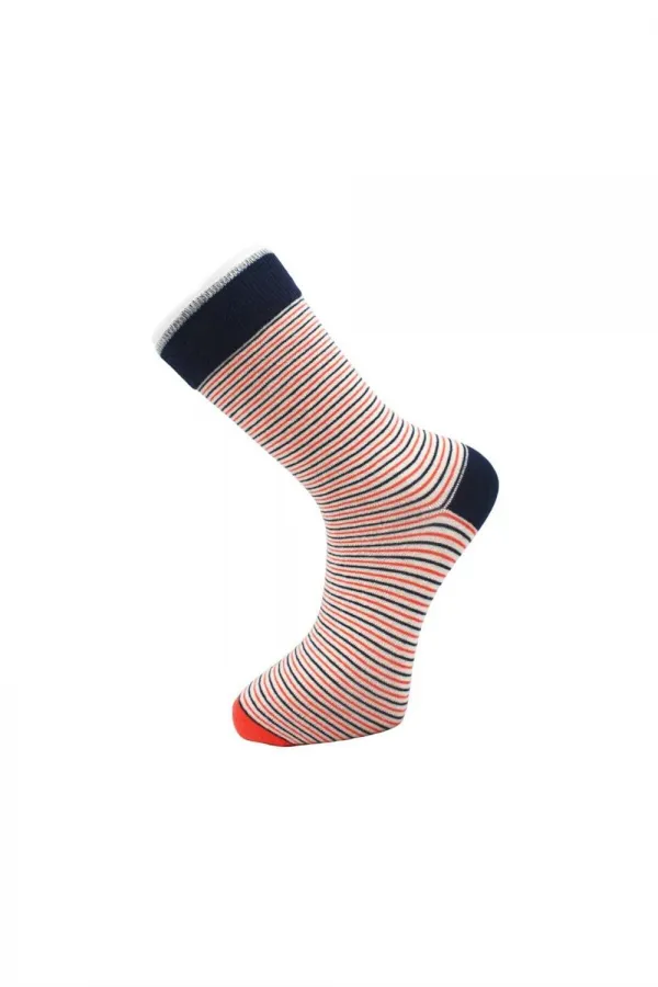 Men's Multicolored Ankle Socks, Long Striped Pattern, Seamless, 6-Pack