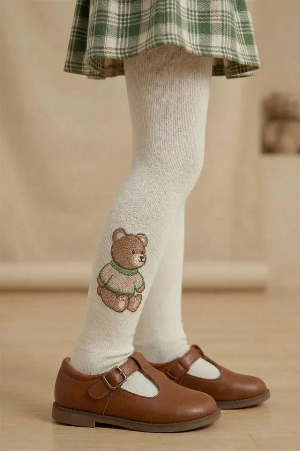 Kız Çoçuk Pamuklu Külotlu Çorap Desenli