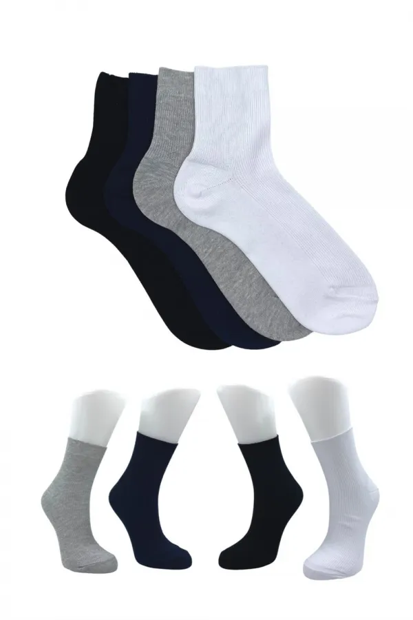 Unisex Multicolored Tennis College Cotton Socks, 4-Pack