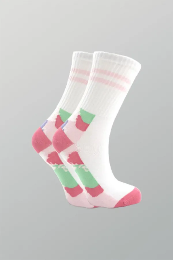 Chaussettes courtes en coton pour femmes, multicolores, lot de 4