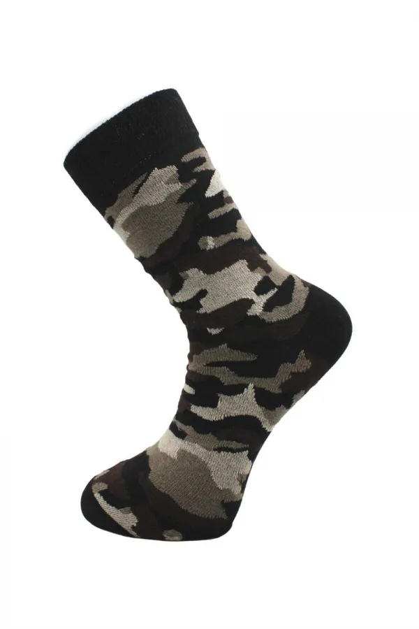 Men's Camouflage Military Pattern Cotton Ankle Socks, 4-Pack