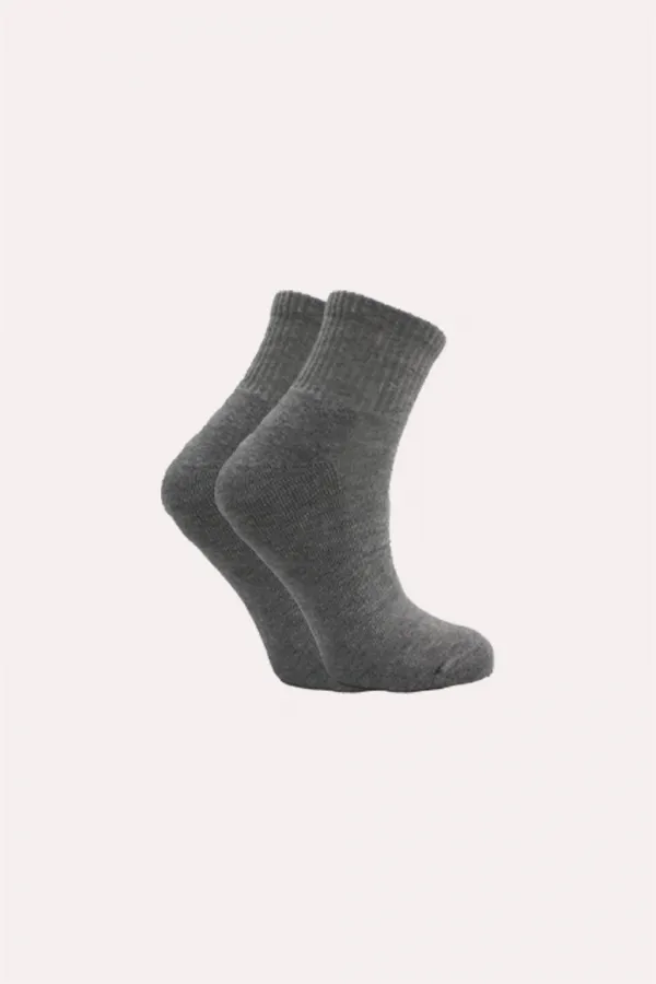 Kadın Pamuklu Yarım Konç Tenis Kolej Taban Altı Havlu Çorap Çok Renkli 5'Li Paket