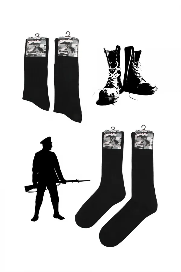 Men's Military Winter Socks with Terry Cloth Sole, 4-Pack