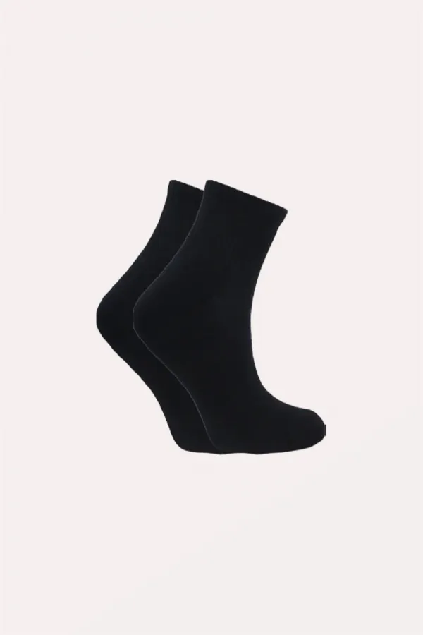 Kadın Pamuklu Yarım Konç Tenis Kolej Taban Altı Havlu Çorap Çok Renkli 4'Lü Paket