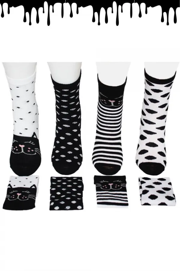 Chaussettes enfant à motifs variés, colorées, lot de 4