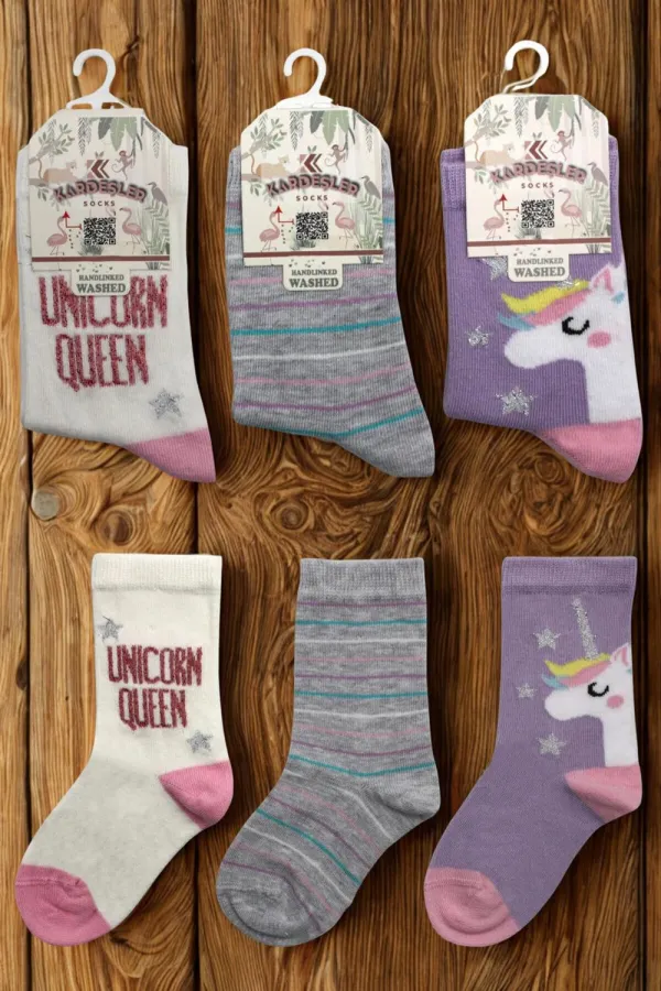 Chaussettes courtes pour enfants à motifs variés, colorées, lot de 3