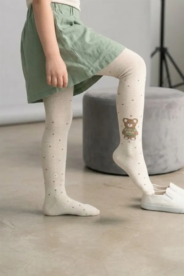 Kız Çoçuk Pamuklu Külotlu Çorap Desenli