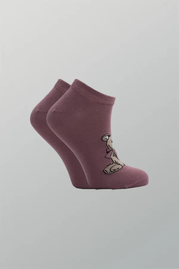 Kadın Pamuklu Patik Çorap Renkli 3'Lü Paket