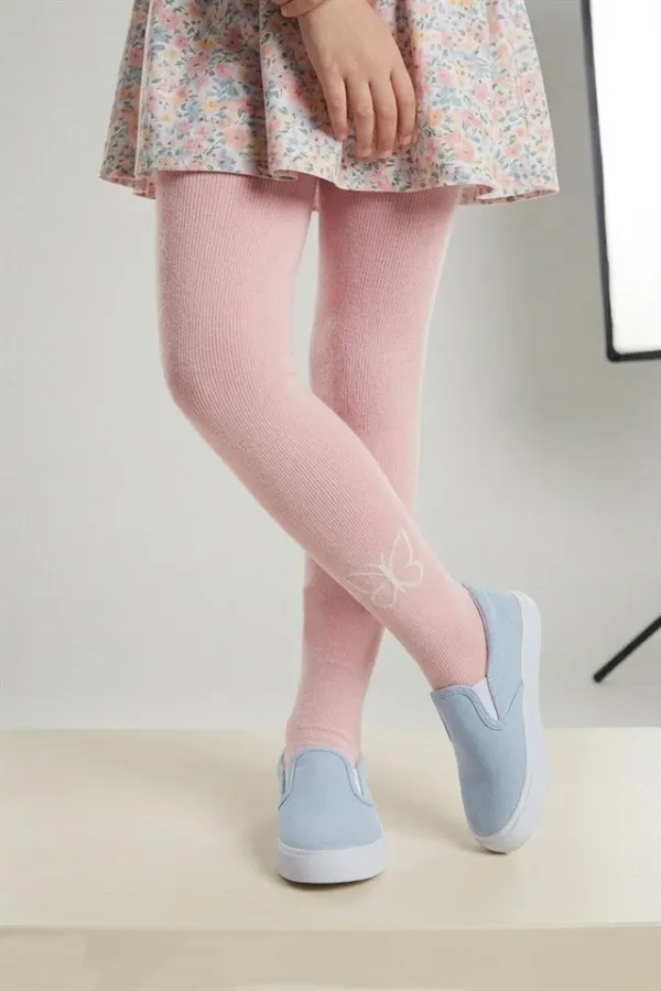 Kız Çoçuk Pamuklu Külotlu Çorap Desenli