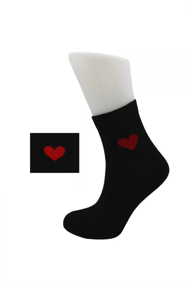 Chaussettes mi-mollet colorées en coton à motif cœur pour femme, lot de 6