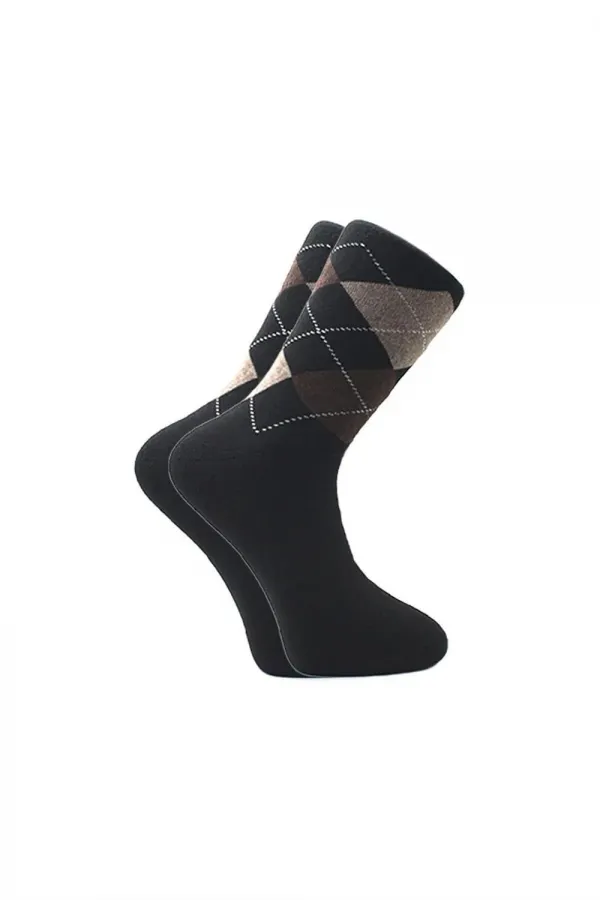 Men's Terry Cloth Diabetic Cotton Winter Thick Socks, Multicolored Thermal, 4-Pack