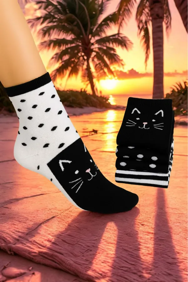 Chaussettes enfant à motifs variés, colorées, lot de 4