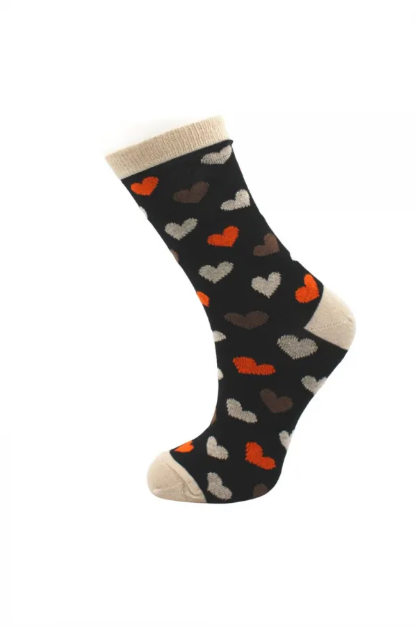 Chaussettes courtes en coton à rayures et cœurs colorés pour femmes, lot de 4