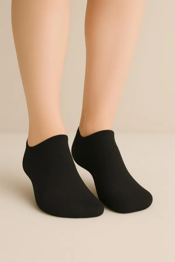 Men's Cotton Ankle Socks, Black, 4-Pack