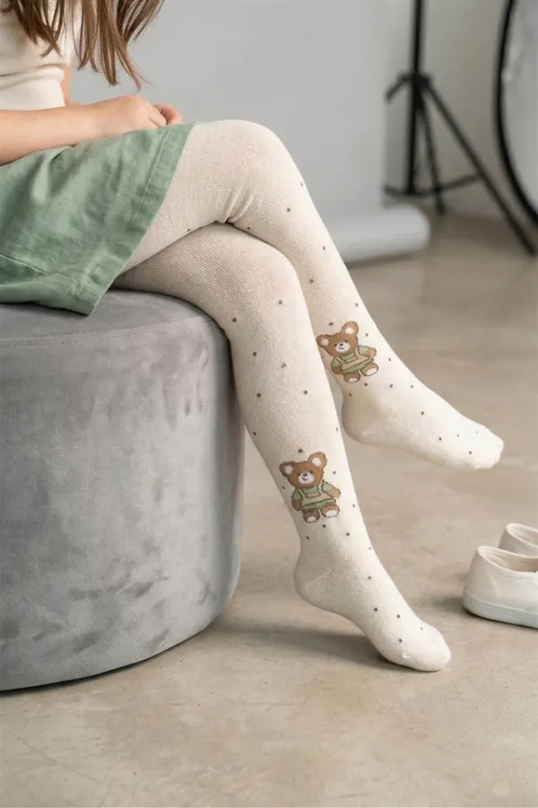 Kız Çoçuk Pamuklu Külotlu Çorap Desenli