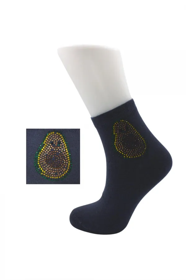 Chaussettes en coton à strass colorés pour femmes, lot de 6