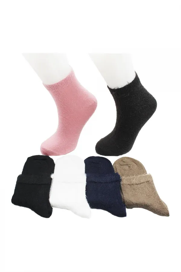 Chaussettes à poils colorés pour femmes, lot de 6