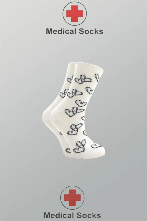 Kadın Diyabetik Lastiksiz Şeker Çorabı Sıkmayan Pamuklu Soket Çorap Renkli 4'Lü Paket