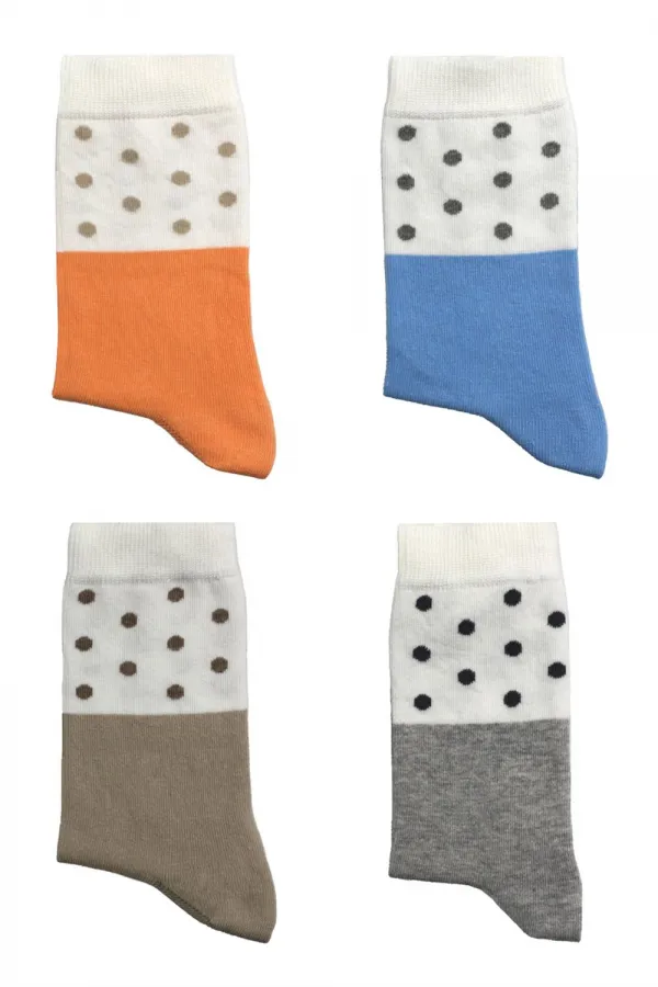 Chaussettes en coton à motifs colorés pour femmes, lot de 4