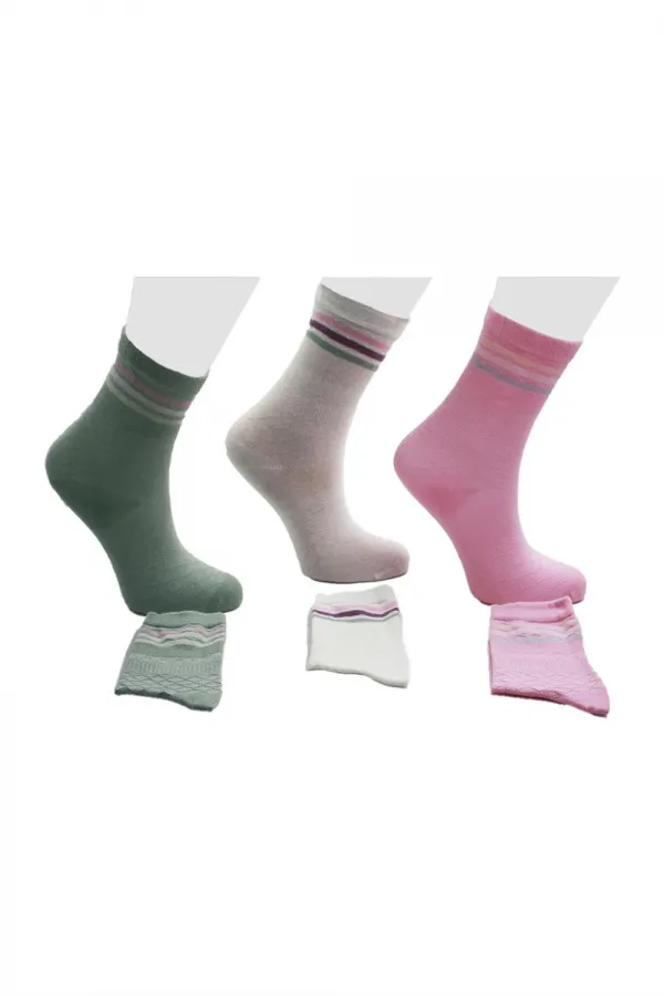 Çoçuk Renkli Soket Çorap 3'Lü Paket
