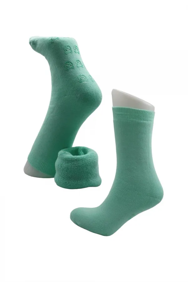 Chaussettes d'hiver épaisses et colorées en coton éponge imprimé silicone pour femme, lot de 4