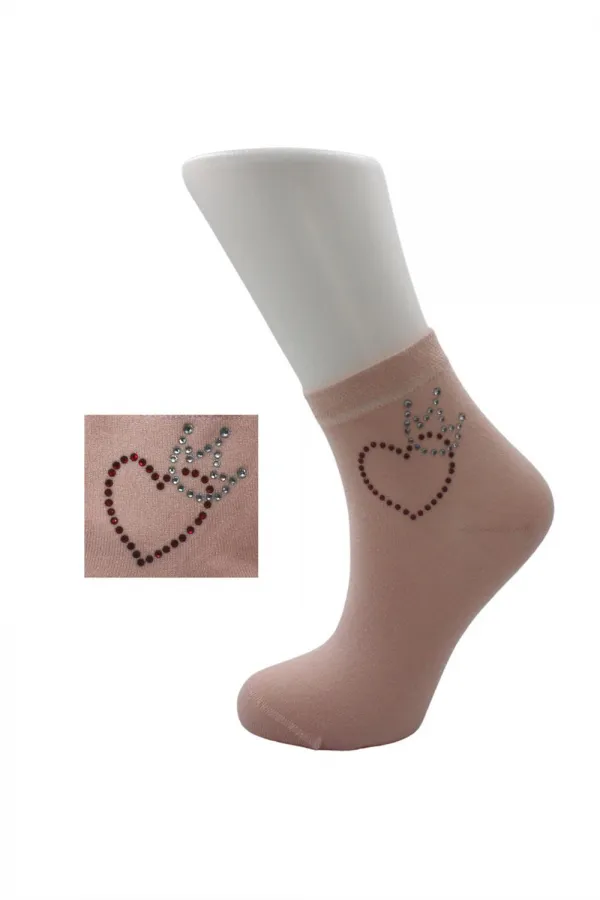Chaussettes en coton à strass colorés pour femmes, lot de 6