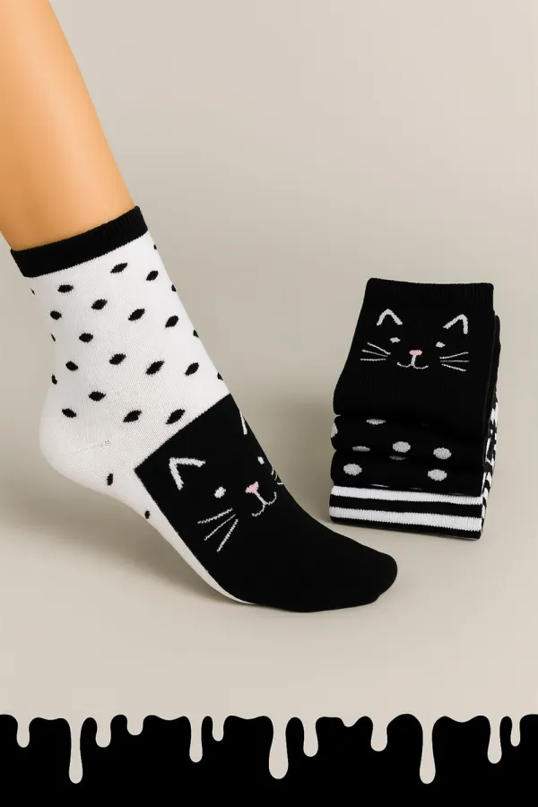 Chaussettes enfant à motifs variés, colorées, lot de 4