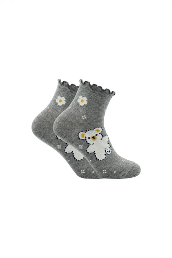 Chaussettes courtes en coton pour femme, à motifs, colorées, lot de 3