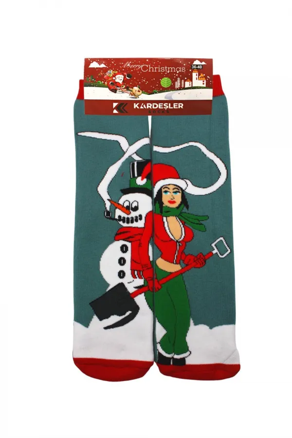 New Year's Eve, Christmas, Colorful Patterned Socket Terry Socks