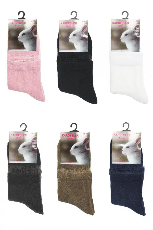 Chaussettes à poils colorés pour femmes, lot de 6