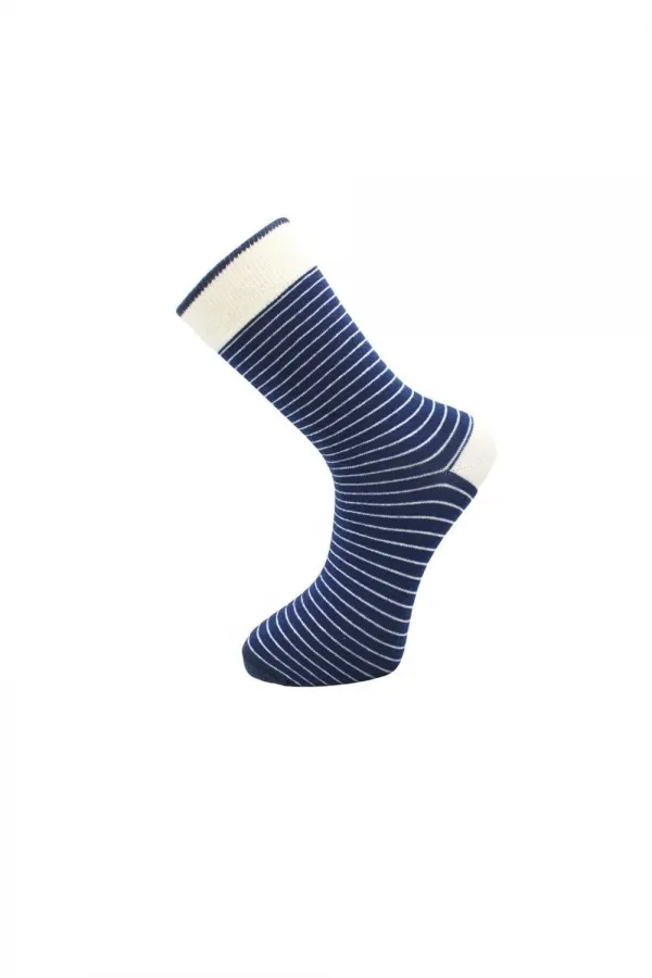 Men's Multicolored Ankle Socks, Long Striped Pattern, Seamless, 6-Pack