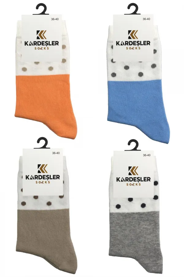 Chaussettes en coton à motifs colorés pour femmes, lot de 4