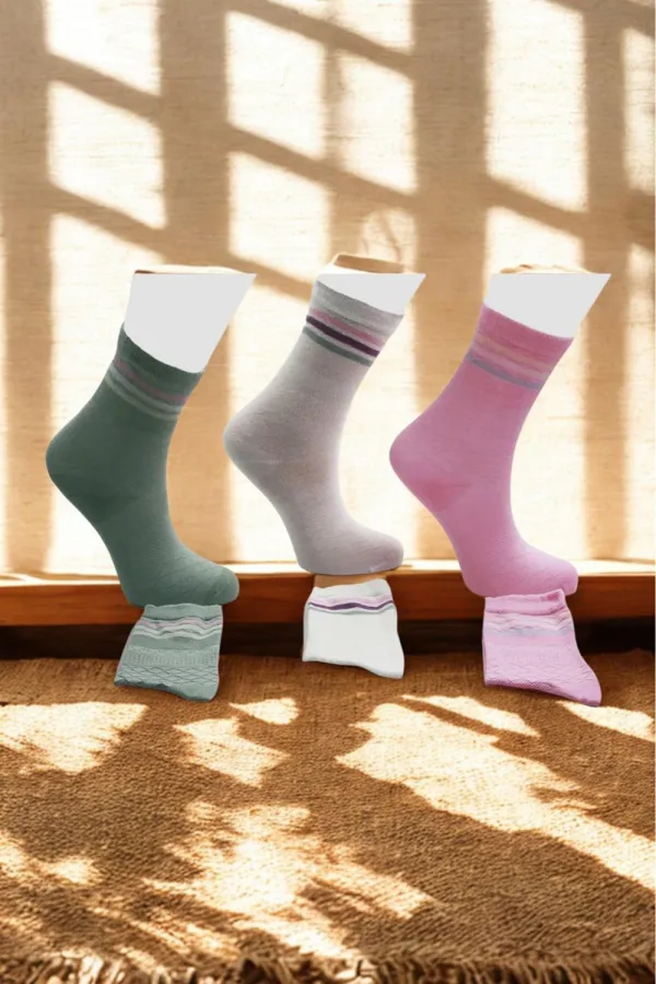 Çoçuk Renkli Soket Çorap 3'Lü Paket