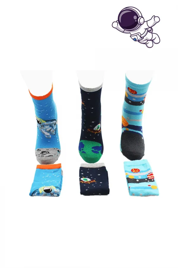 Chaussettes courtes pour enfants à motifs variés, colorées, lot de 3
