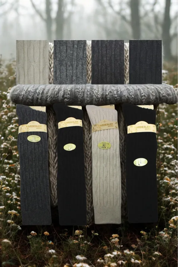 Chaussettes hautes en laine multicolores pour femmes, lot de 4