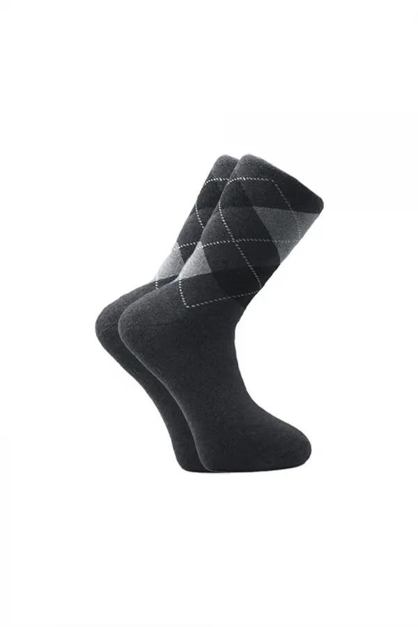 Men's Terry Cloth Diabetic Cotton Winter Thick Socks, Multicolored Thermal, 4-Pack