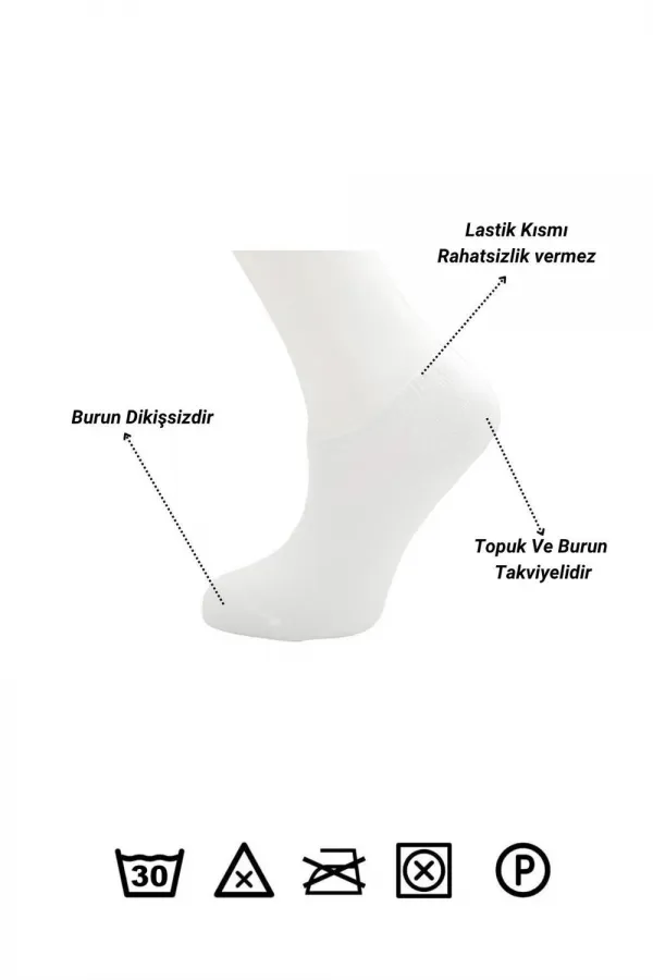 Chaussettes invisibles blanches pour baskets, lot de 8