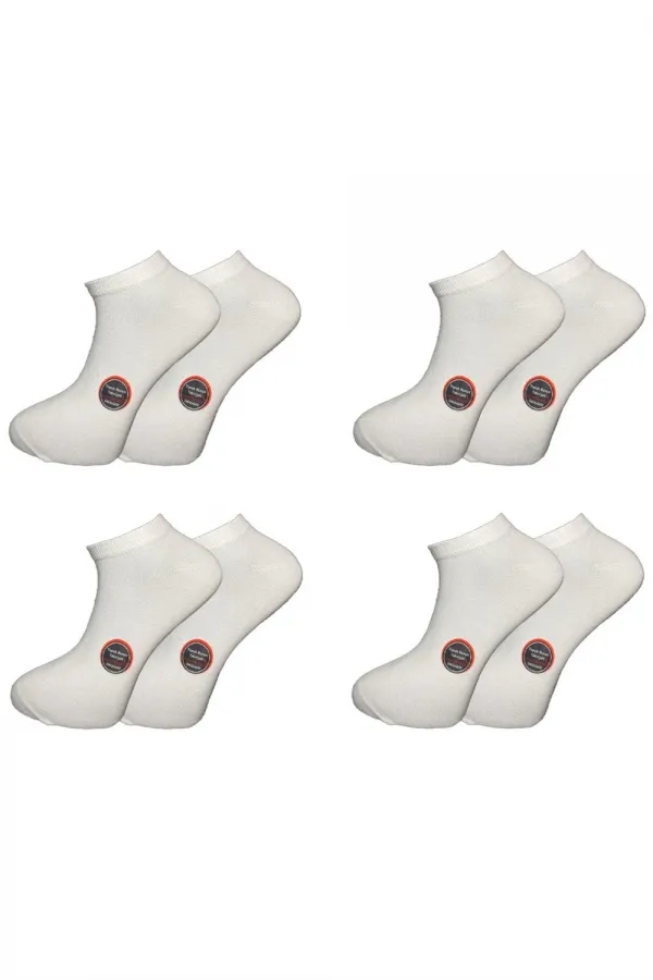 Bottines blanches unisexes en coton sans couture, lot de 4