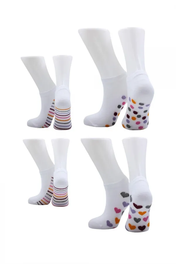 Pantoufles colorées en coton pour femmes, lot de 4