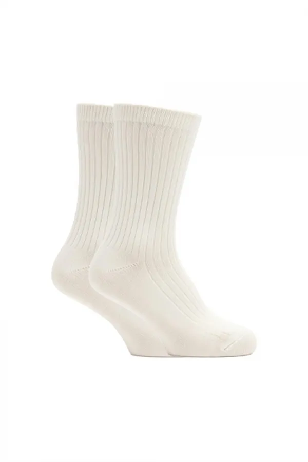 Men's Organic Wool Winter Ankle Socks, Cream, 3-Pack