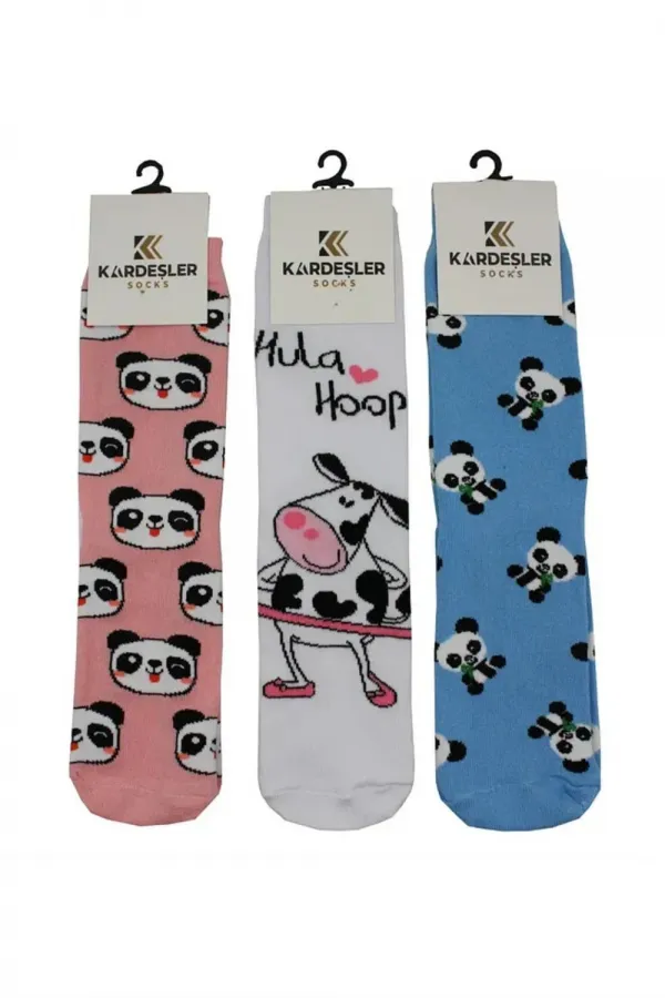 Unisex Colorful Cartoon Patterned Ankle Socks, 3-Pack