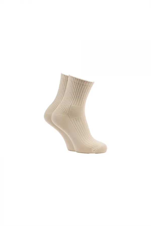 Kadın Pamuklu Diyabetik Çorabı Yarım Konç Tenis Sıkmayan Çorap Çok Renkli 6'Lı Paket