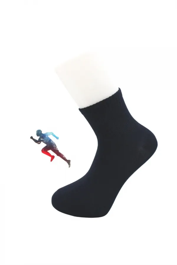 Men's Half-Length Tennis College Multicolored Cotton Plain Socks, 4-Pack