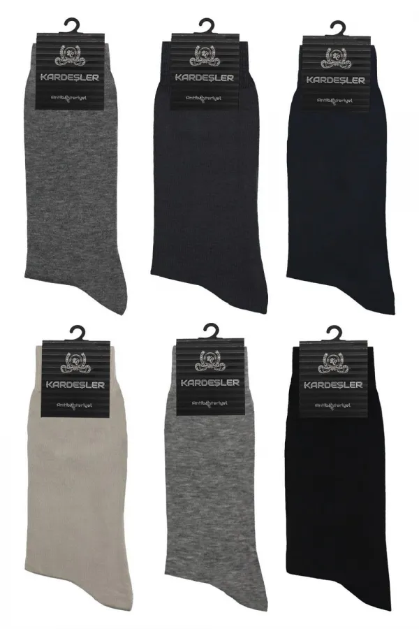 Men's Cotton Long Plain Assorted Seamless Socks, 6-Pack