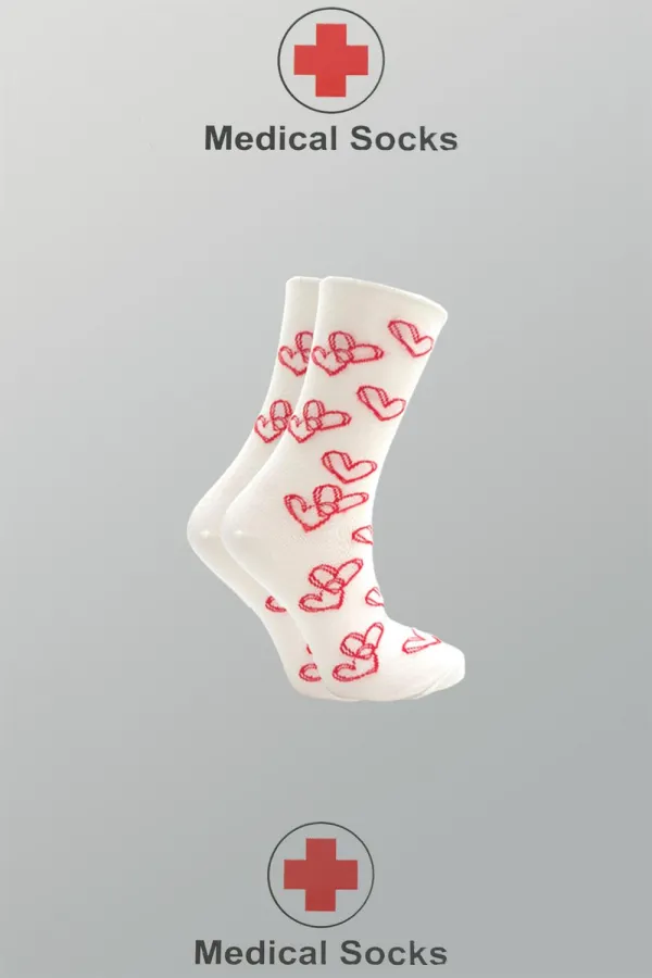 Kadın Diyabetik Lastiksiz Şeker Çorabı Sıkmayan Pamuklu Soket Çorap Renkli 4'Lü Paket