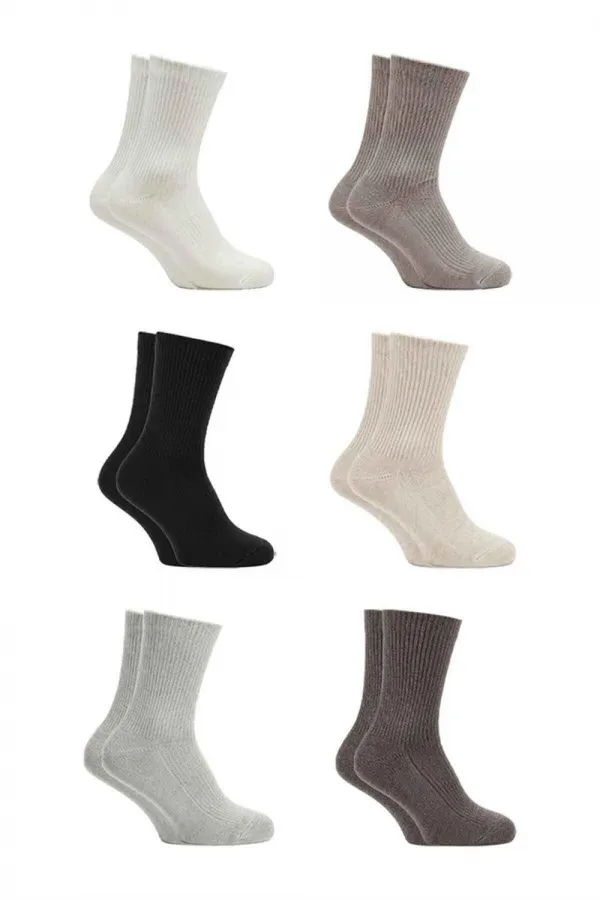 Chaussettes d'hiver épaisses en laine d'agneau pour femme, lot de 6