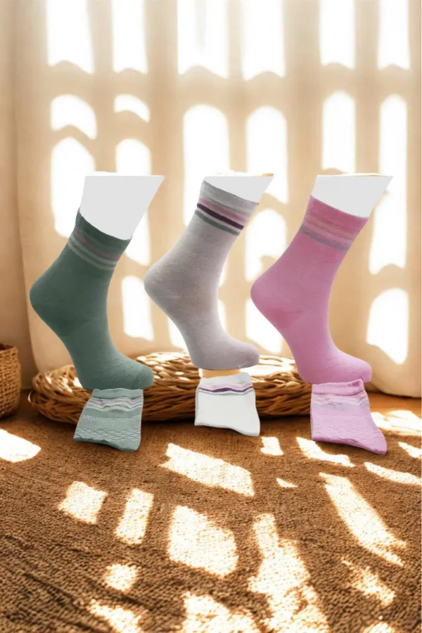 Çoçuk Renkli Soket Çorap 3'Lü Paket