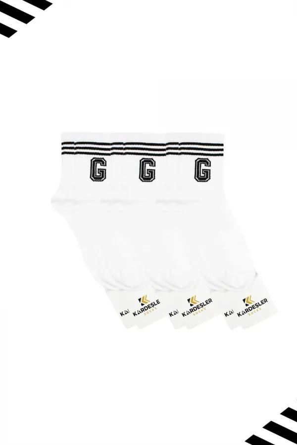 Unisex G-shaped Tennis Socks (Letter Socks) 3-Pack