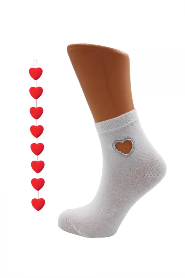 Chaussettes mi-mollet colorées en coton à motif cœur pour femme, lot de 4